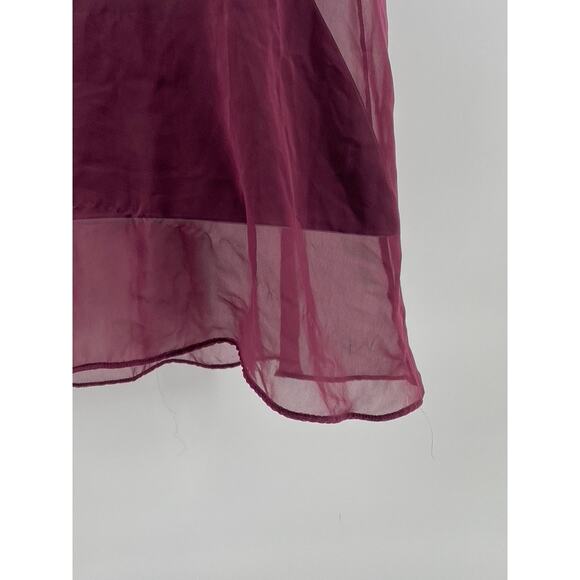 VICTORIA'S SECRET Women's Burgundy Floral Mesh Spaghetti Strap Night Gown SZ XS - Picture 7 of 11
